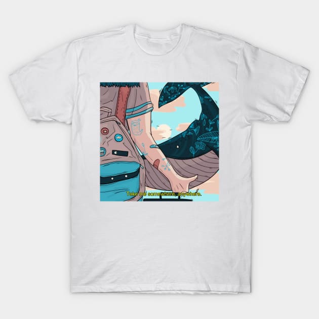 Whale ride T-Shirt by nymthsdraws